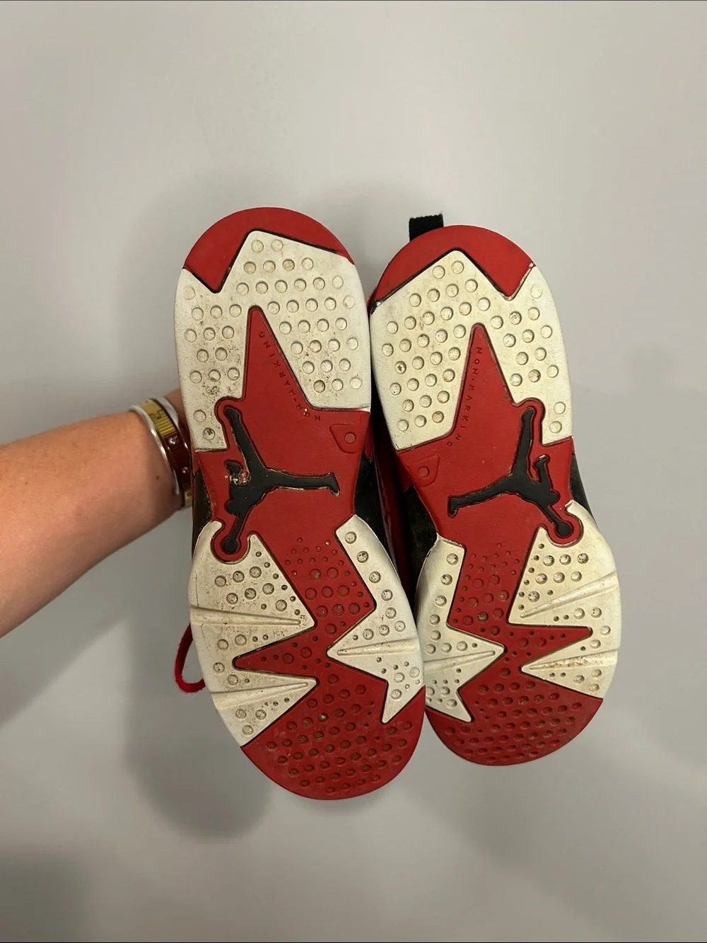Jordan Kids' Red and Black High-Top Sneakers